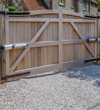 automatic wooden gate - Golden Gate Fences