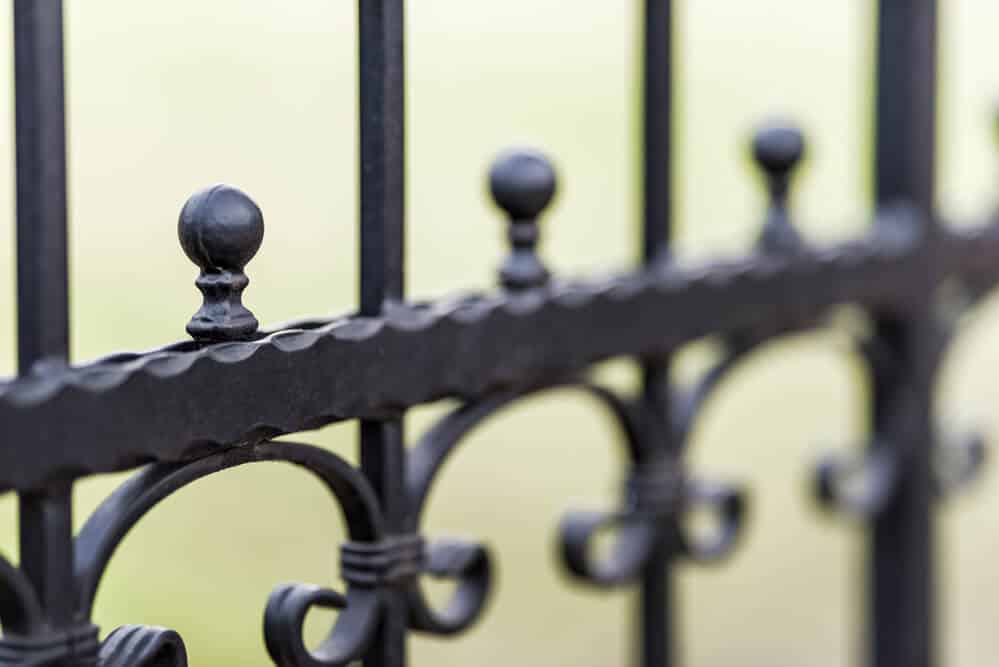 Metal wrought iron fence