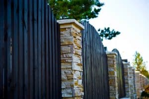 stone and metal decorative fence